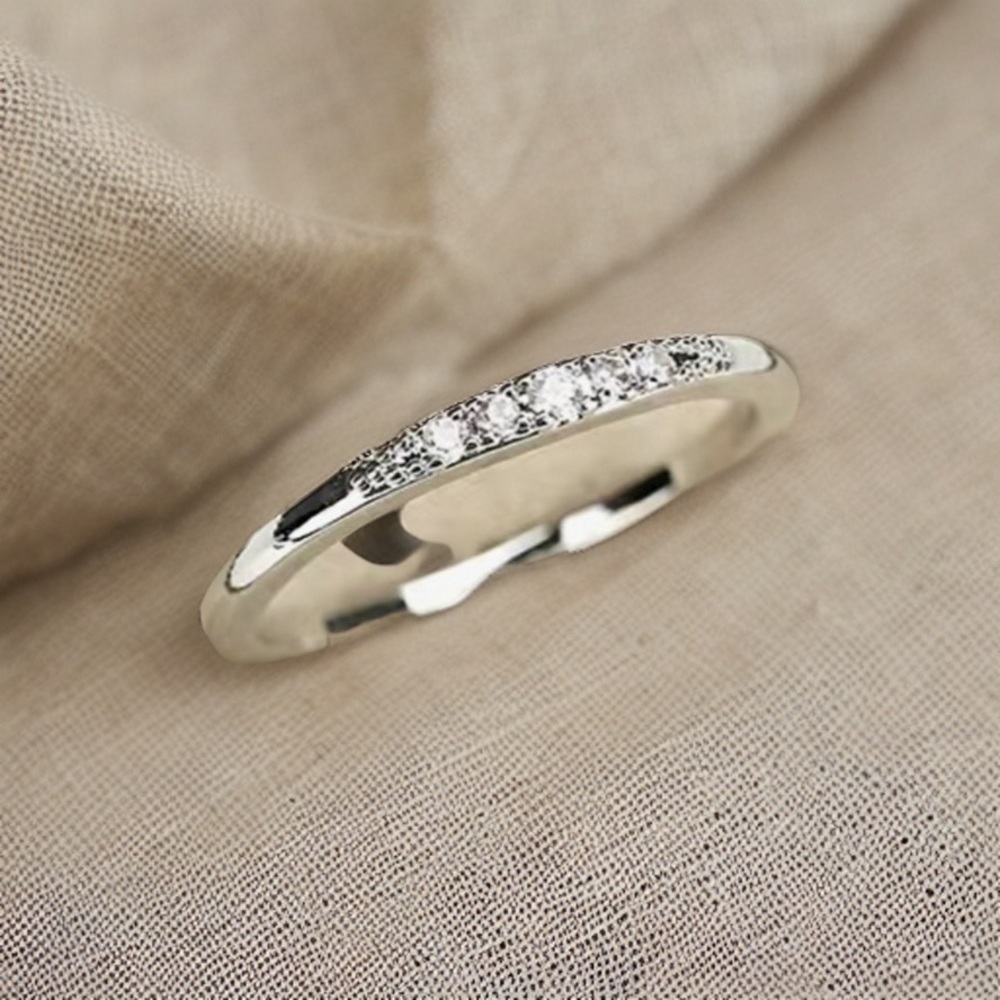 Silver Plated Zircon Diamond Ring